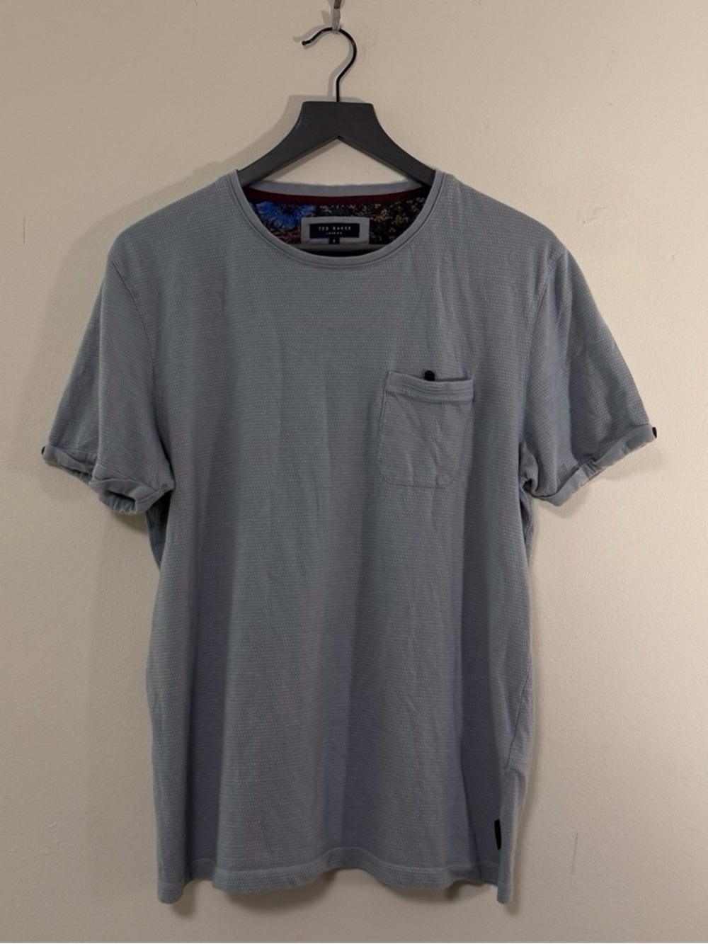 Casual Light Blue Pocket Tee - Men's